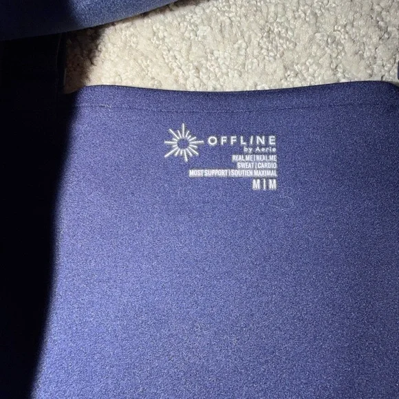 aerie Navy 'OFFLINE' Logo High-Rise Leggings and Corset Top - Picture 3 of 4